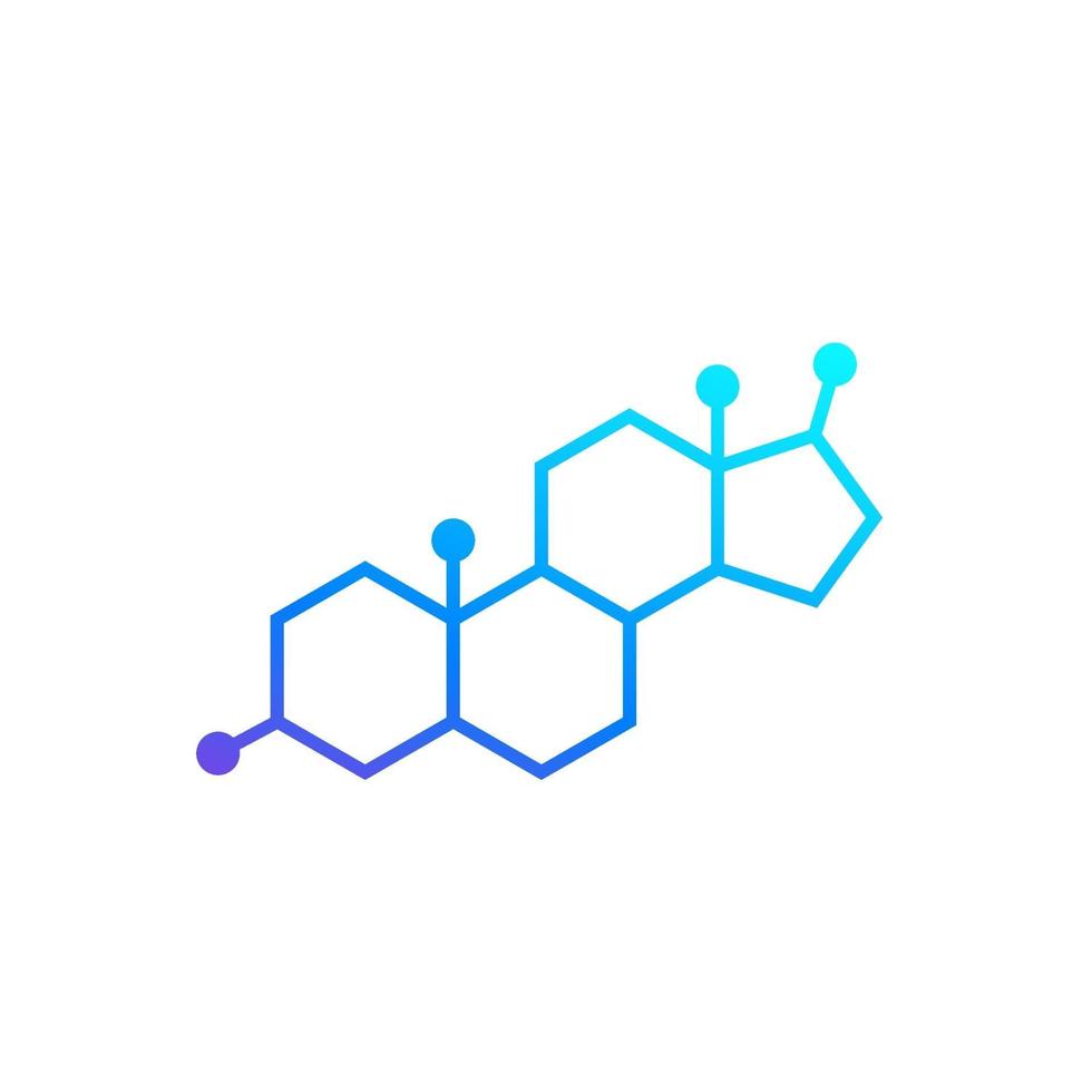 molécule de testostérone, icône de vecteur