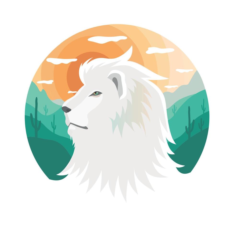 Lion avec la nature sur le Contexte. vecteur illustration