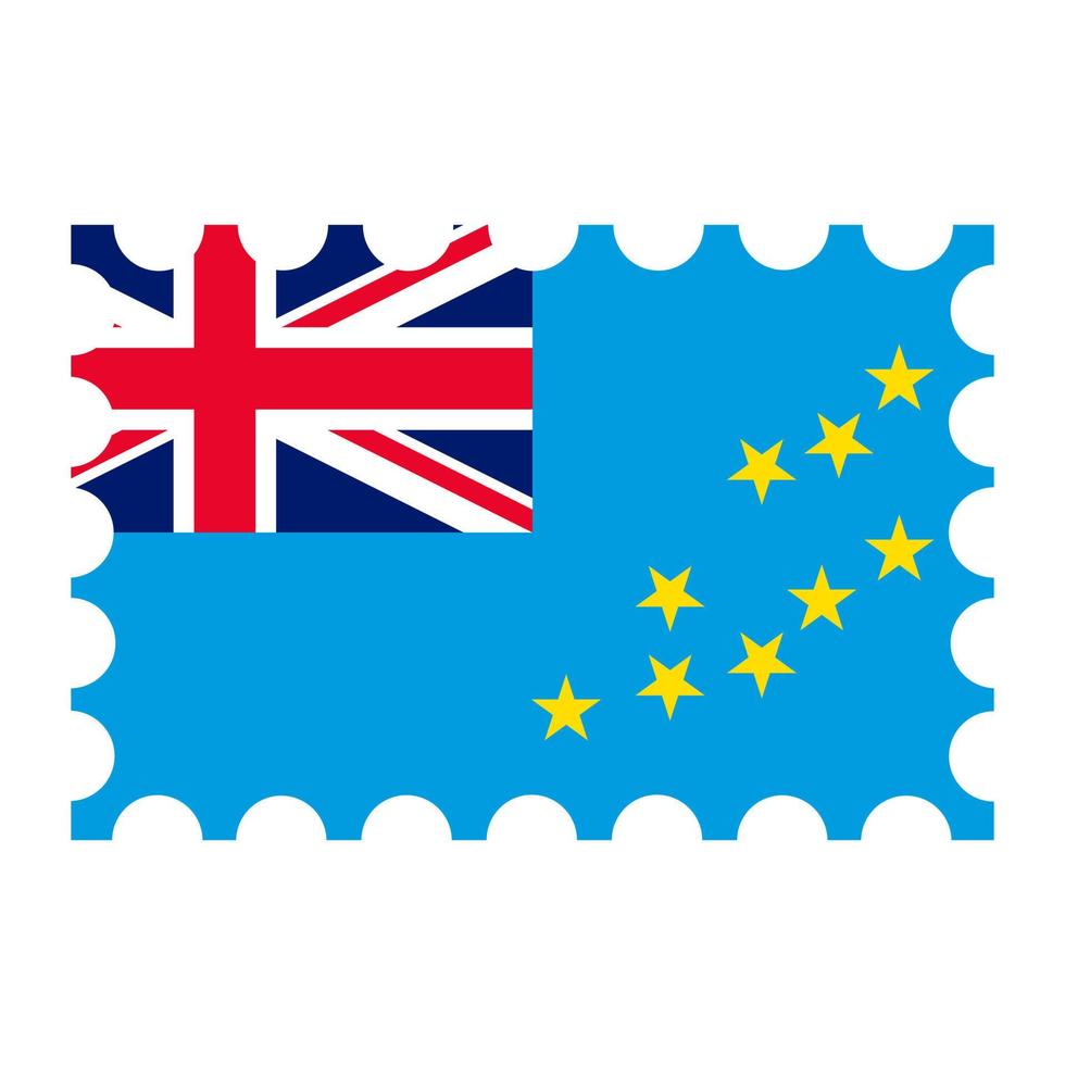 affranchissement timbre avec Tuvalu drapeau. vecteur illustration.