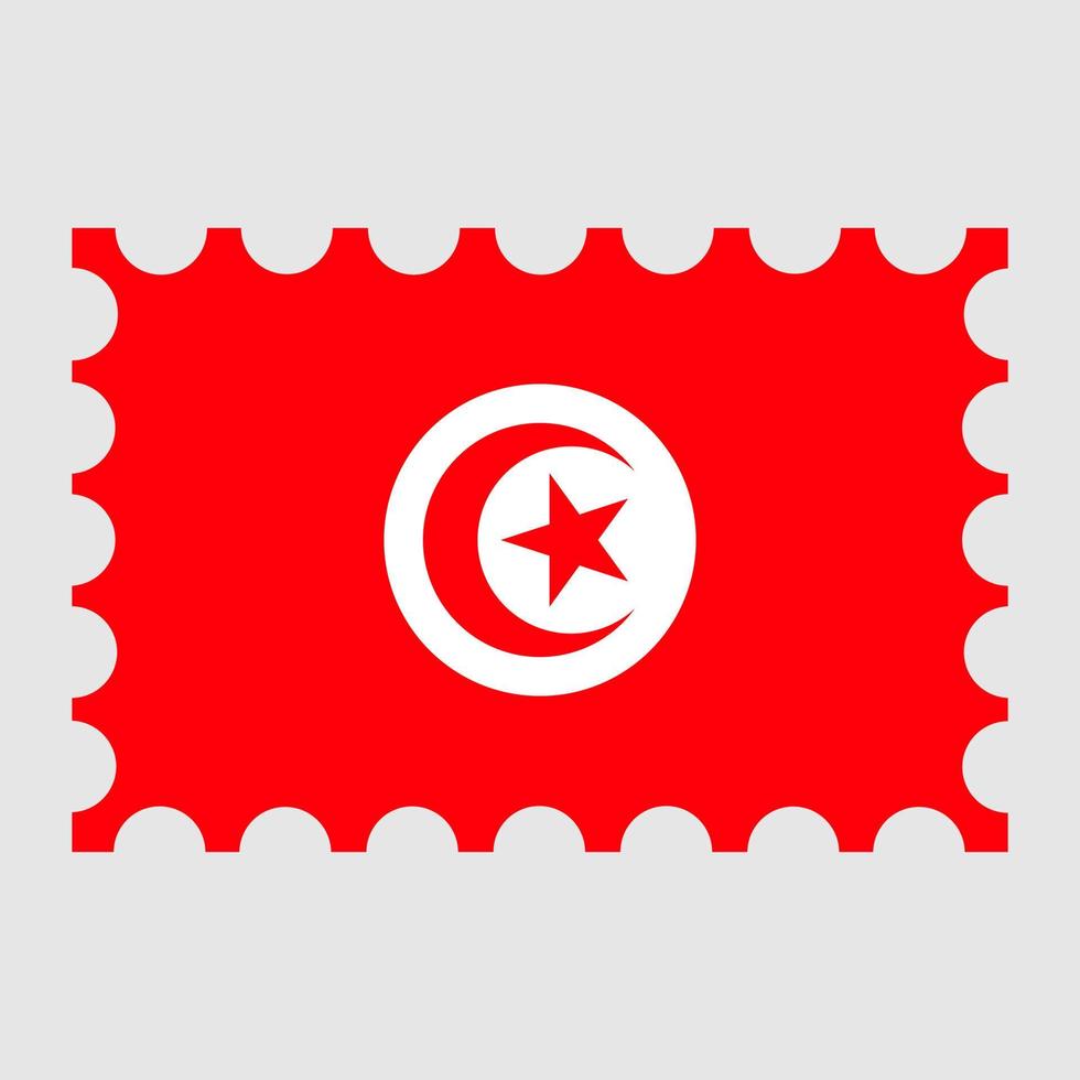 affranchissement timbre avec Tunisie drapeau. vecteur illustration.