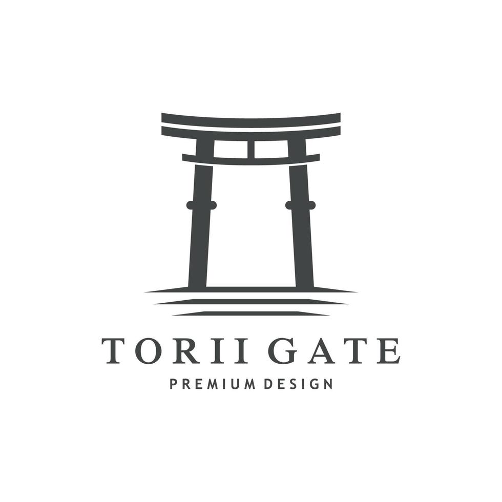 Japonais torii porte logo conception vecteur illustration modèle