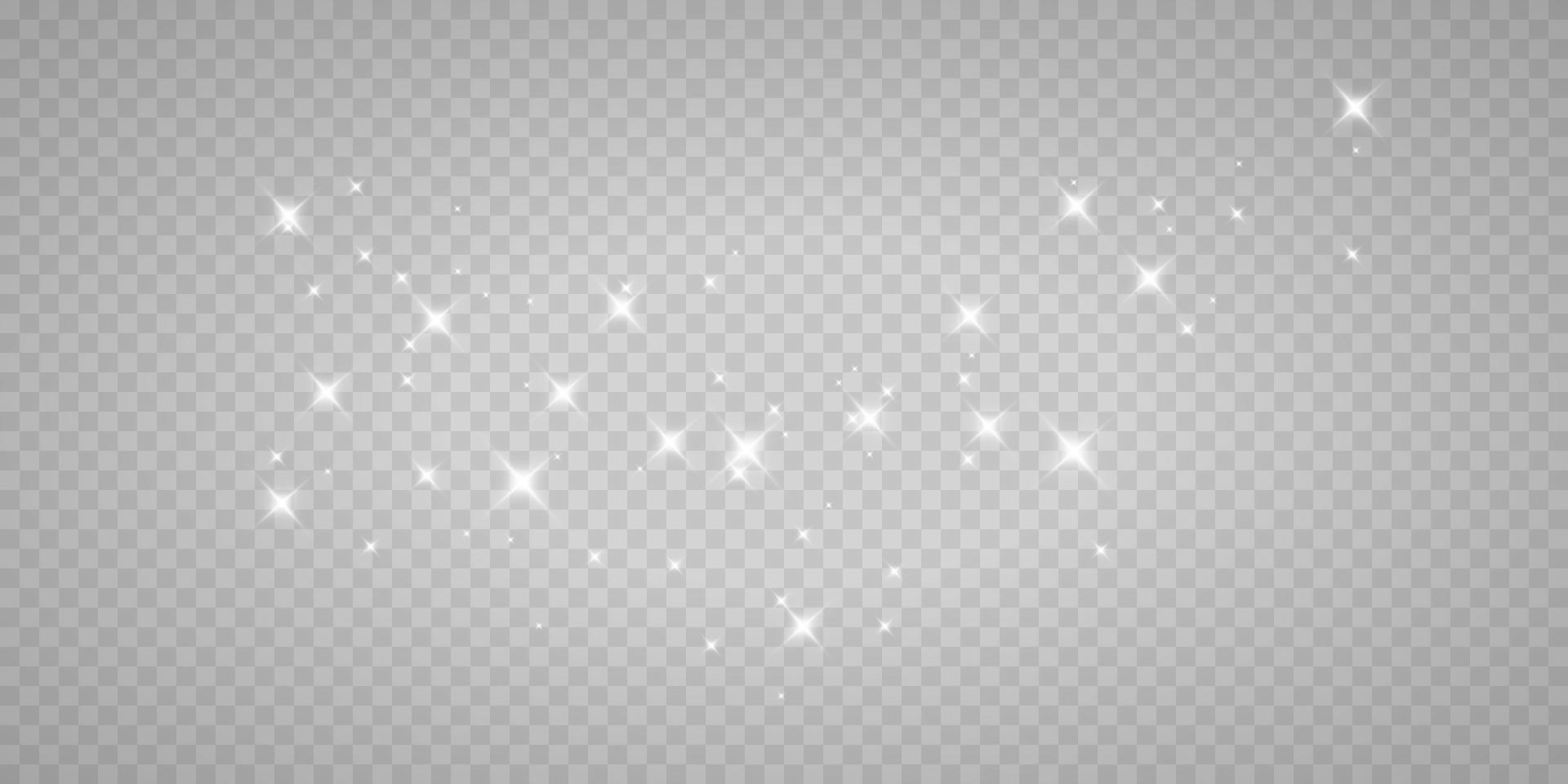blanc des étincelles et blanc étoiles éclat avec spécial lumière. vecteur scintille. Noël lumière effet. pétillant magique poussière particules