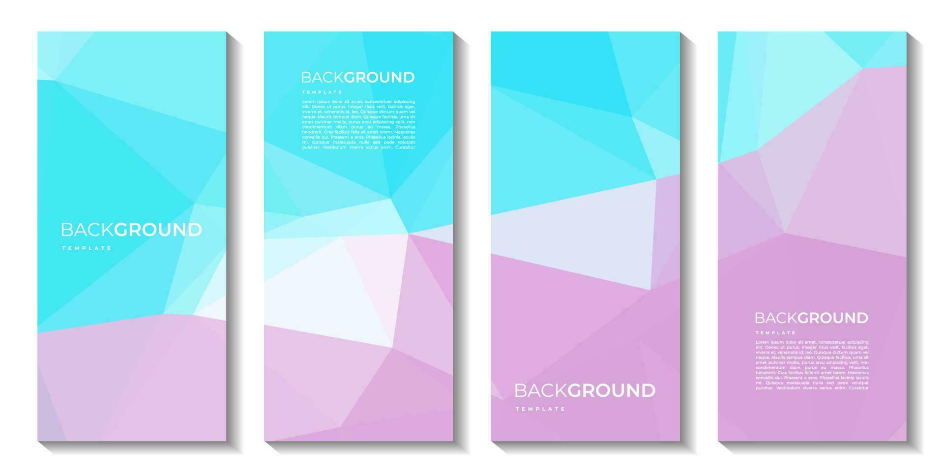 une ensemble de brochure avec coloré Contexte. bannières conception. Triangle formes. lowpoly conception. vecteur