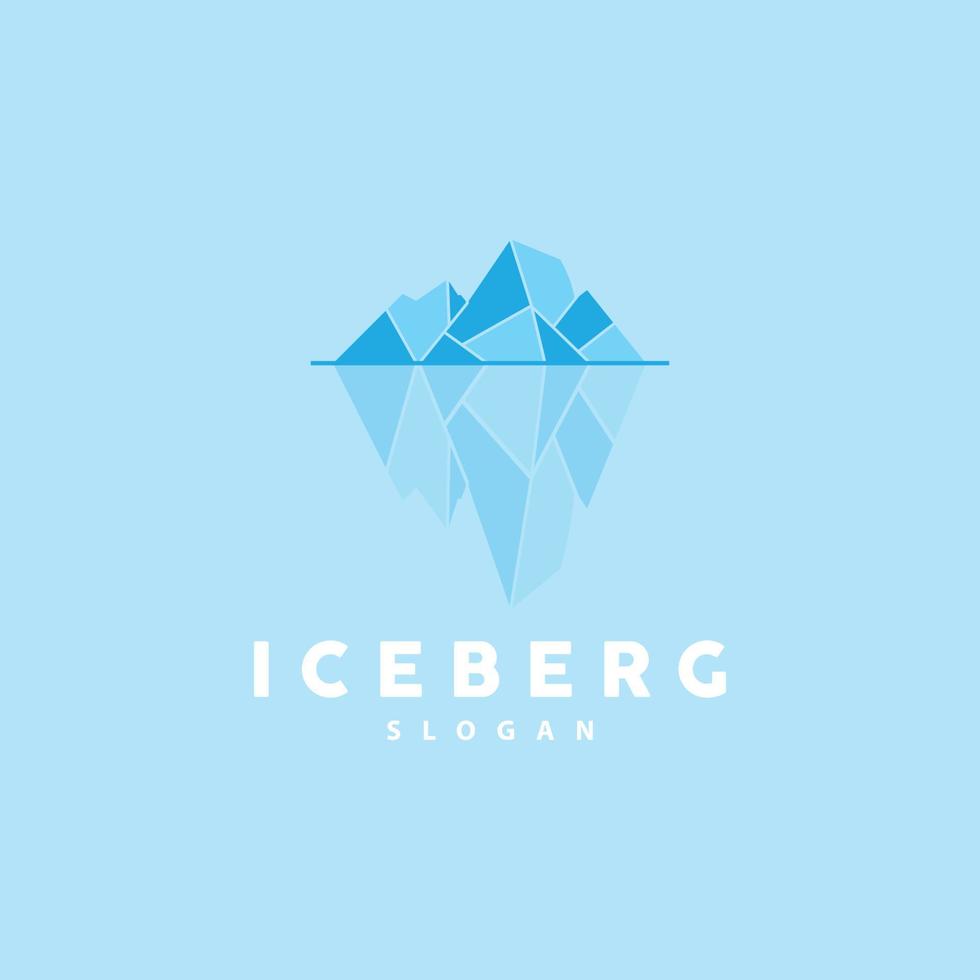 iceberg logo, antarctique montagnes vecteur dans la glace bleu couleur, la nature conception, produit marque illustration modèle icône