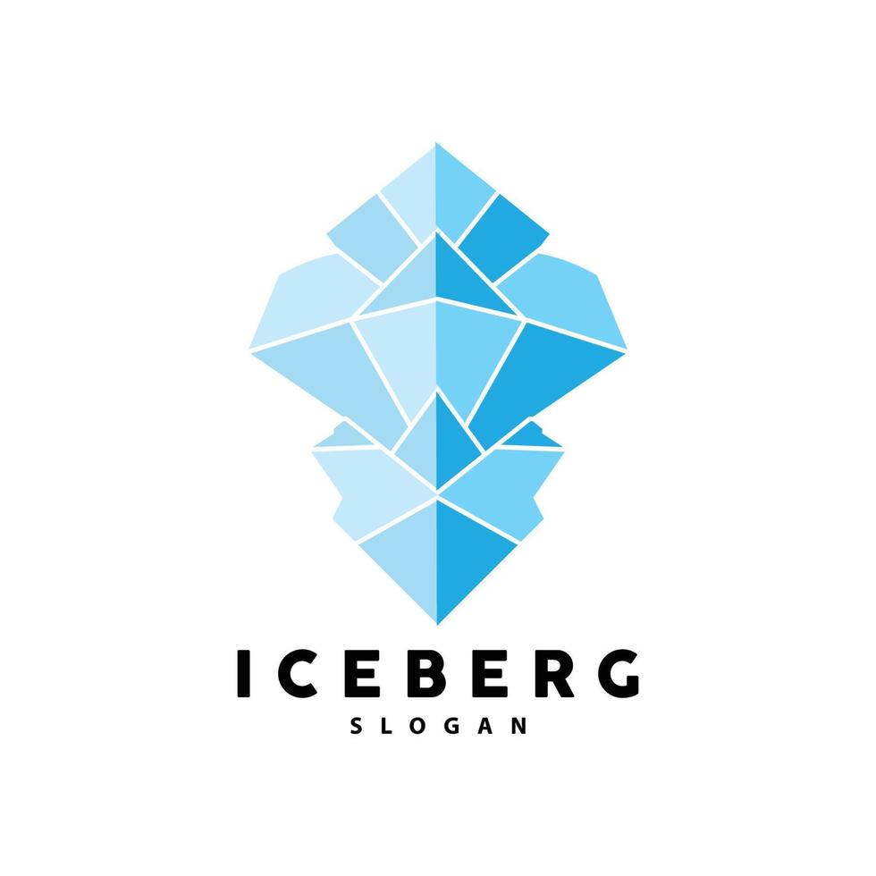 iceberg logo, antarctique montagnes vecteur dans la glace bleu couleur, la nature conception, produit marque illustration modèle icône