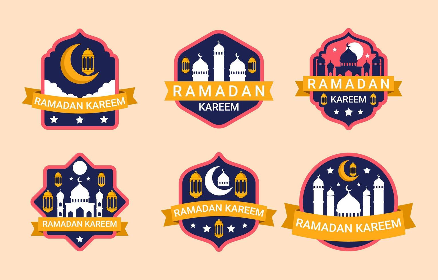 collection de badges ramadan vecteur