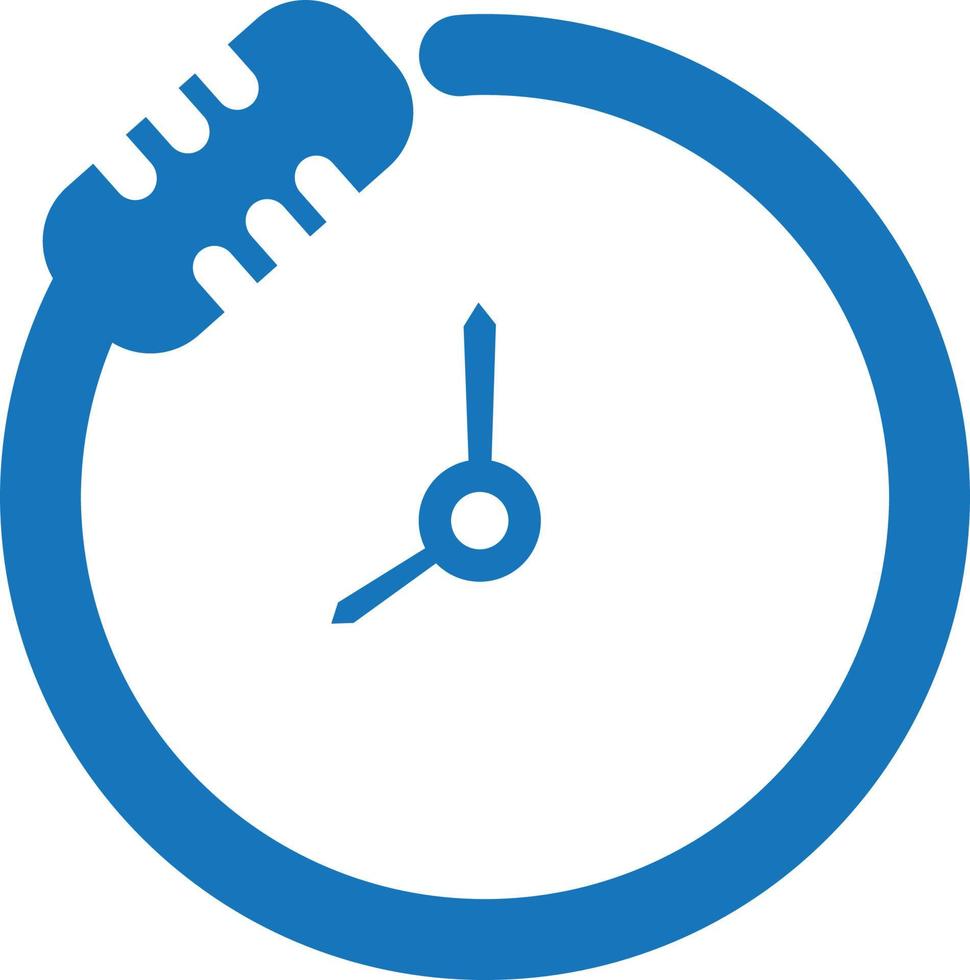 modèle de conception de logo vectoriel de temps de podcast. icône de conception de logo vectoriel d'horloge micro.