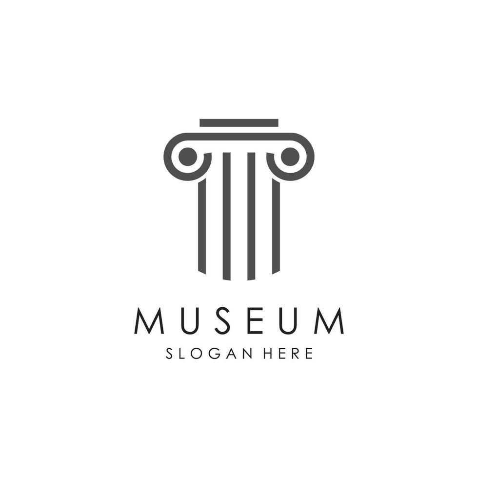 musée logo modèle avec minimaliste et moderne concept vecteur
