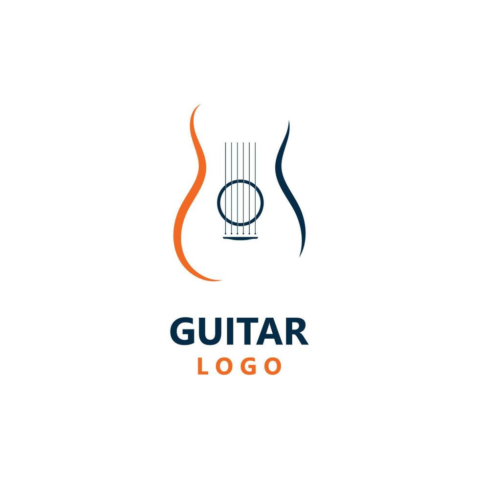 guitare musical instrument logo modèle avec Facile forme. vecteur