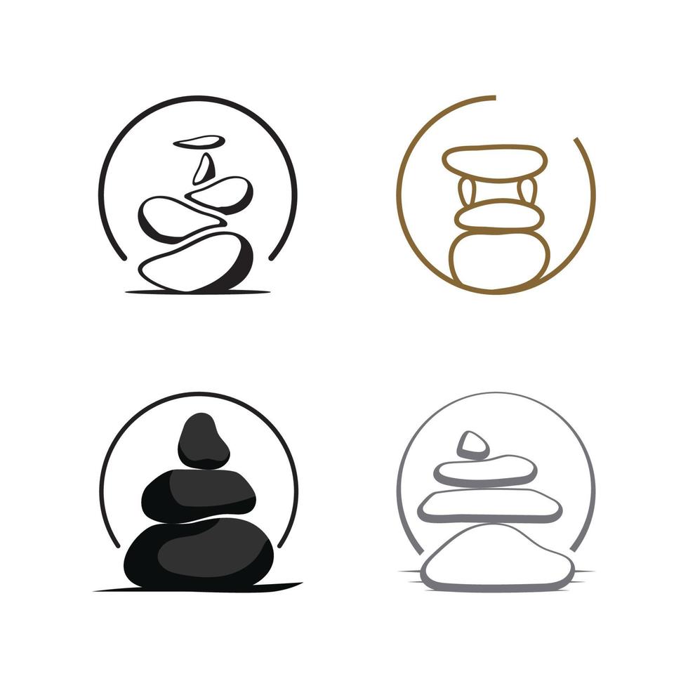 équilibré Zen pierre logo modèle vecteur