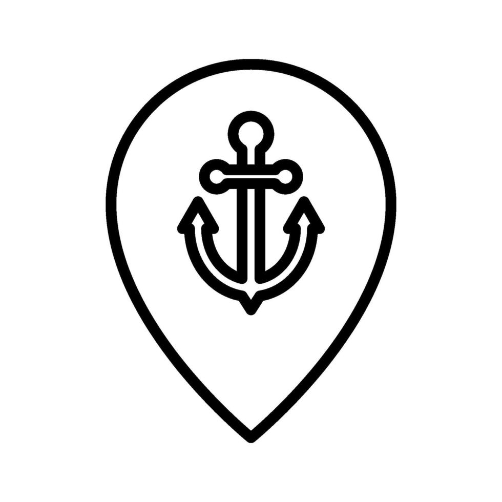 icône de localisation du port maritime vecteur