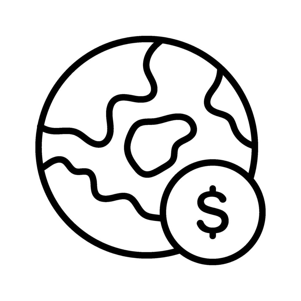 icône de la monnaie mondiale vecteur
