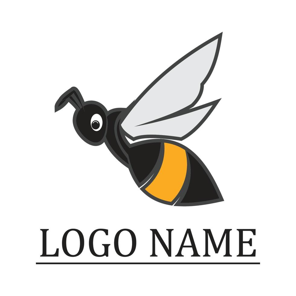 icône de conception d'illustrations de logo d'abeille vecteur