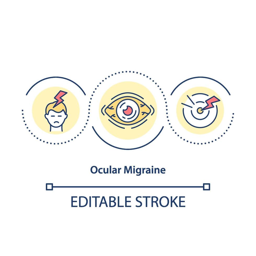 icône de concept de migraine oculaire vecteur