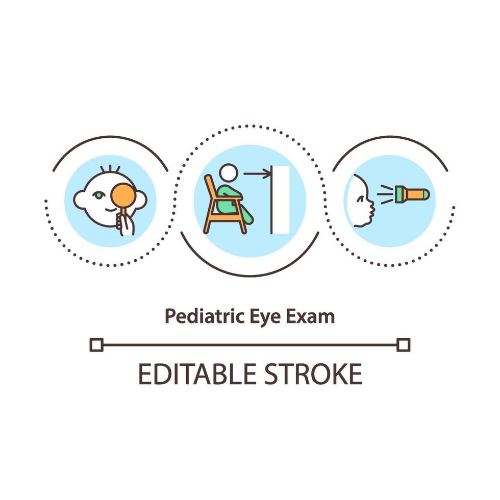 icône de concept d & # 39; examen de la vue pédiatrique vecteur