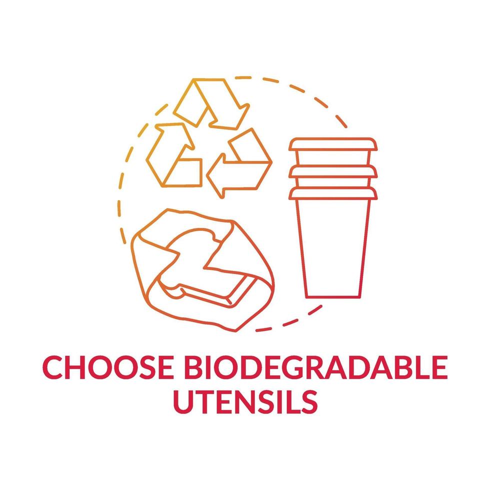 Choisissez l'icône de concept d'ustensiles biodégradables vecteur