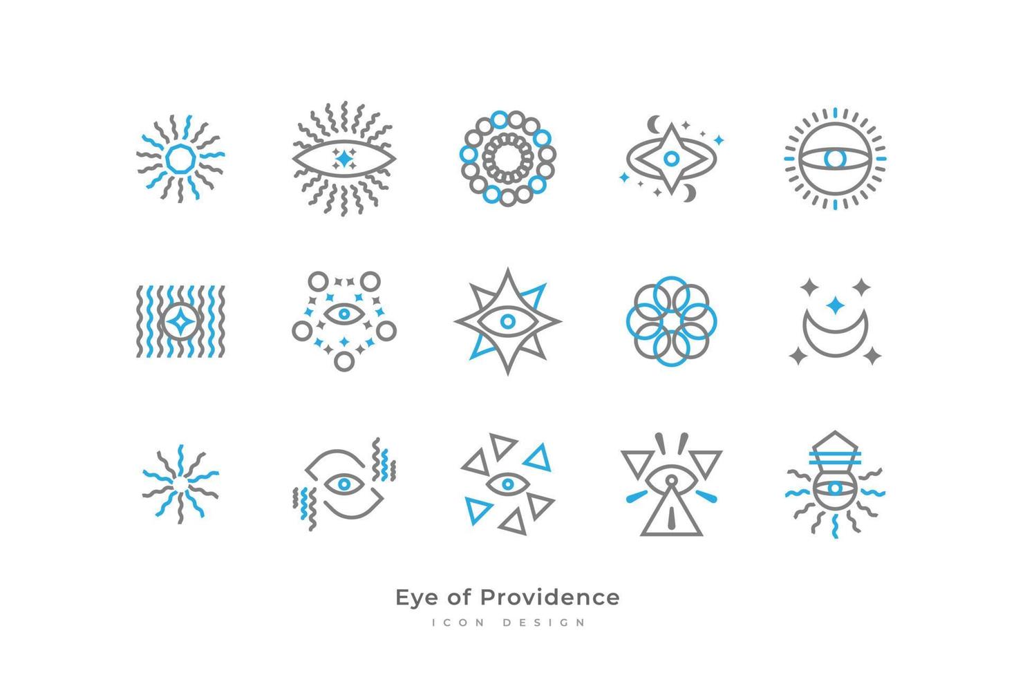 œil de Providence icône avec astronomique éléments dans Facile ligne style. tout voyant œil symbole. occulte et mystique signe, pouvez être utilisé pour tatouage vecteur