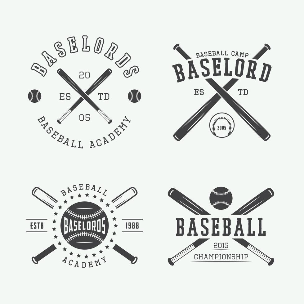 logos, emblèmes, badges et éléments de conception de baseball vintage. illustration vectorielle vecteur