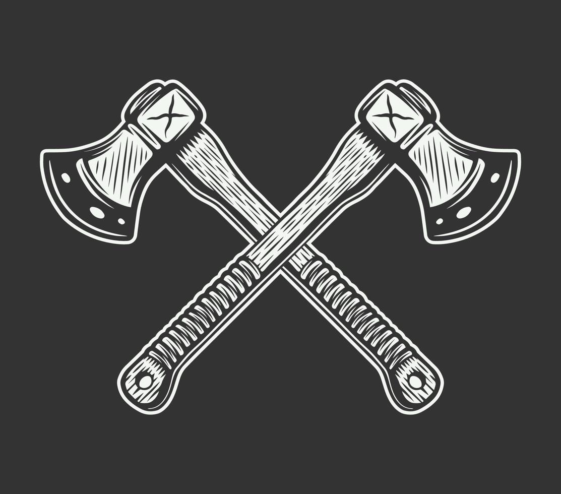 ancien traverser axes dans rétro main tiré style. pouvez être utilisé pour logo, emblème, badge, étiqueter, timbre ou marquer. monochrome graphique art. esquisser. vecteur illustration.