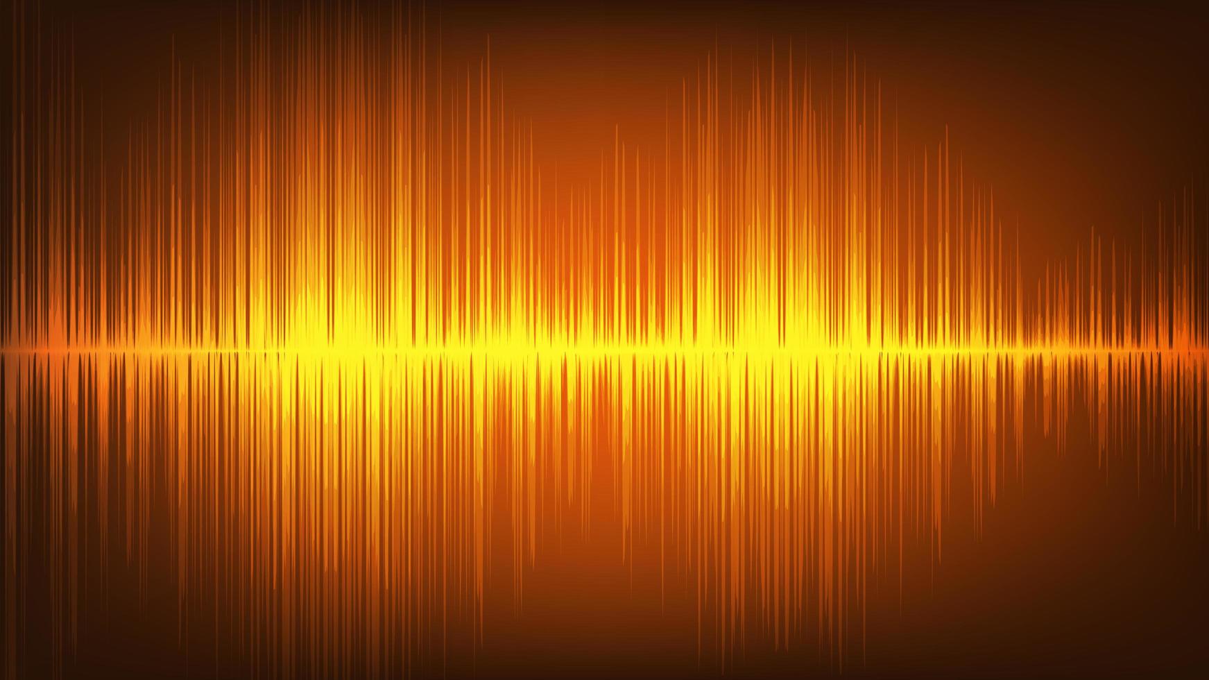 technologie d'onde sonore numérique orange et concept d'onde de tremblement de terre vecteur