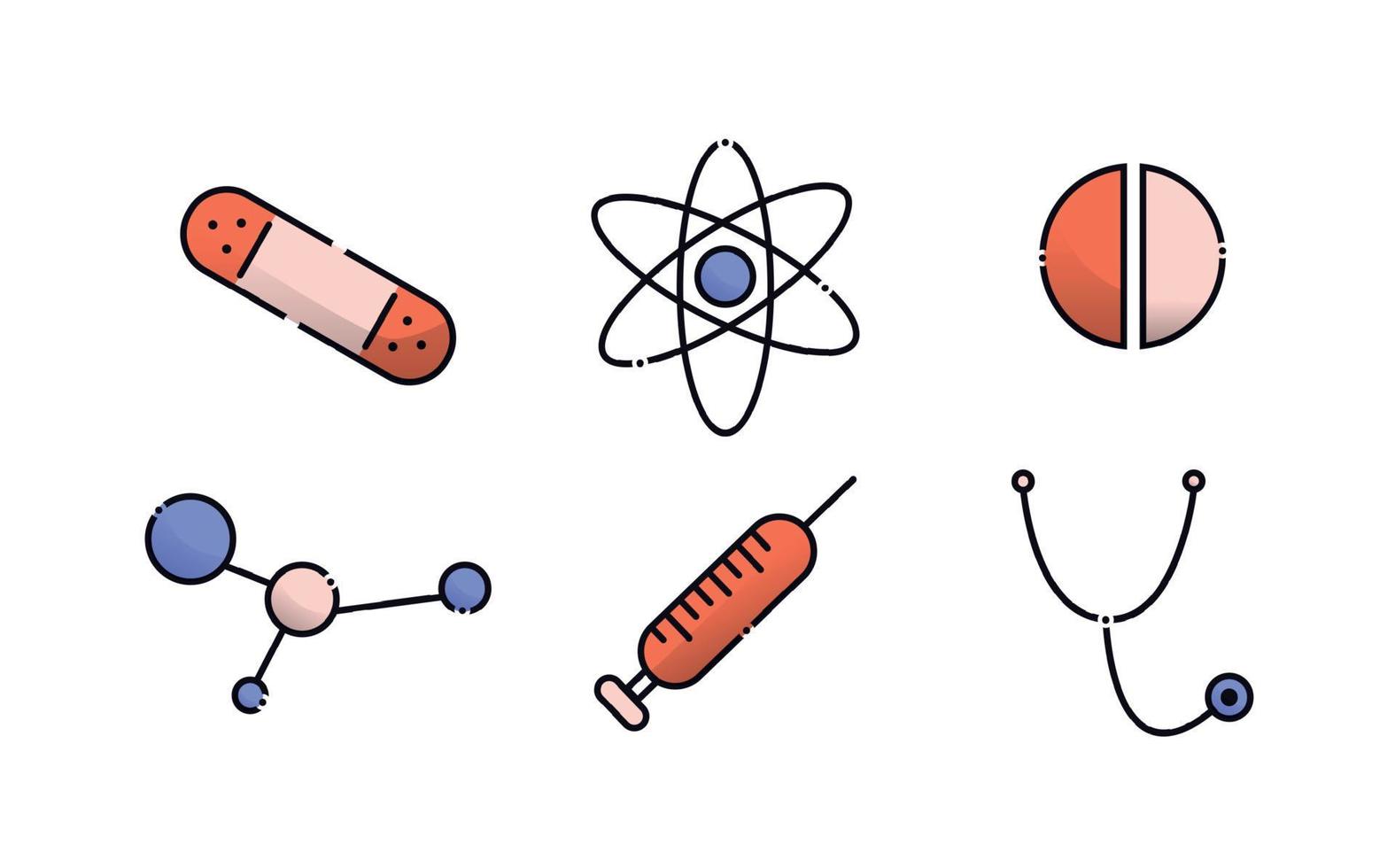 médecine, pharmacologie, santé, traitement, Icônes, Icônes. vecteur