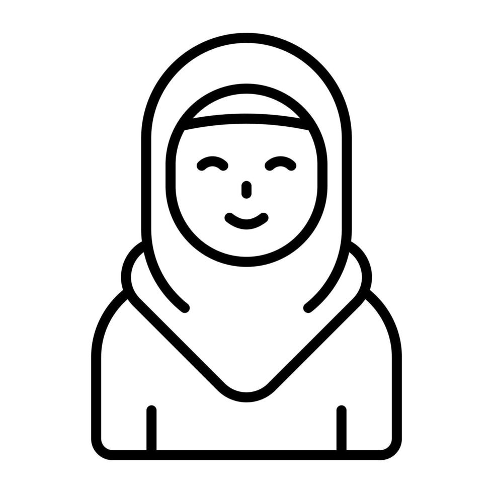 fille portant hijab montrant concept de musulman fille Icônes vecteur