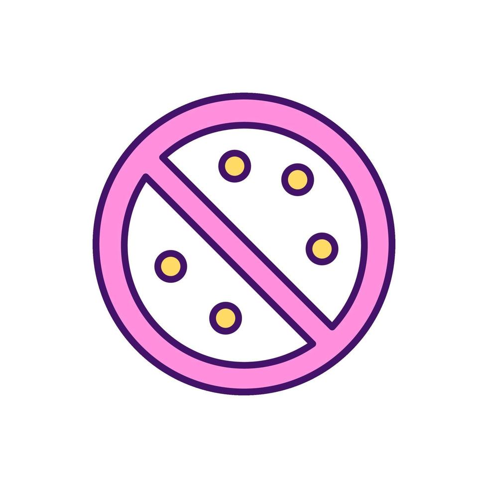 icône de couleur rgb de réduction du risque d'allergie vecteur