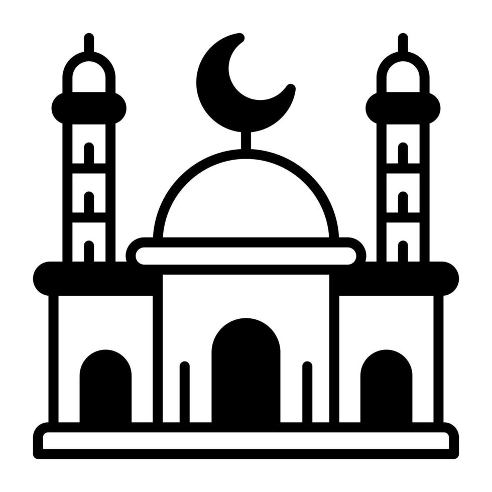 culte endroit pour les musulmans, islamique saint endroit vecteur dans modifiable style