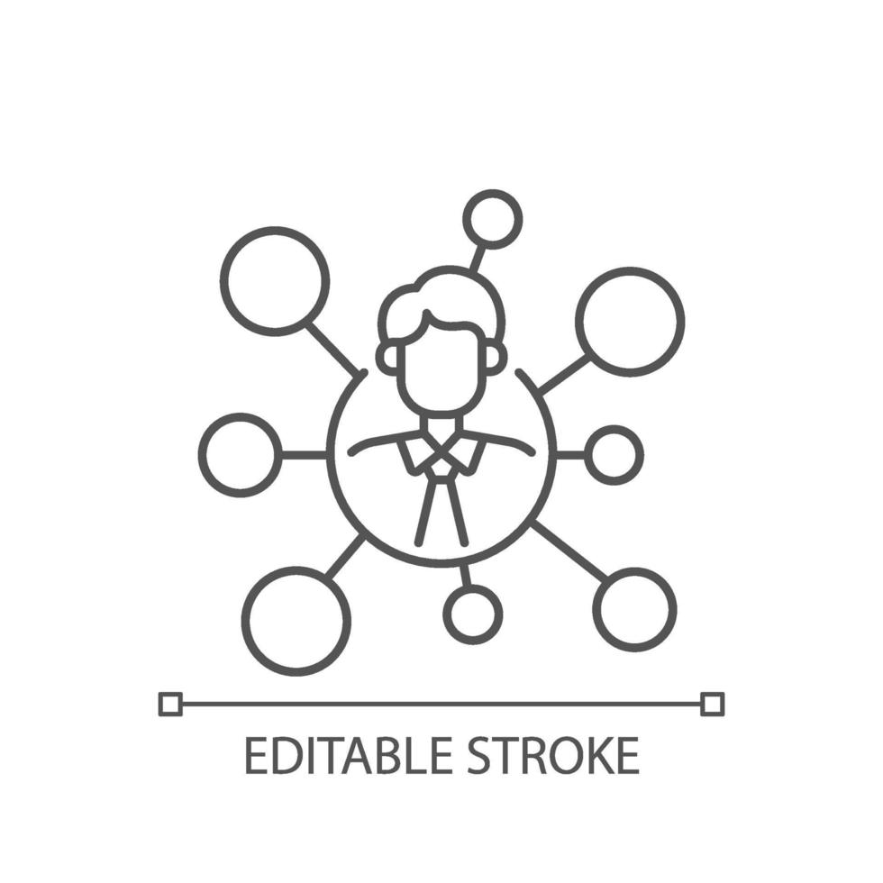 icône linéaire de connexions du courtier vecteur