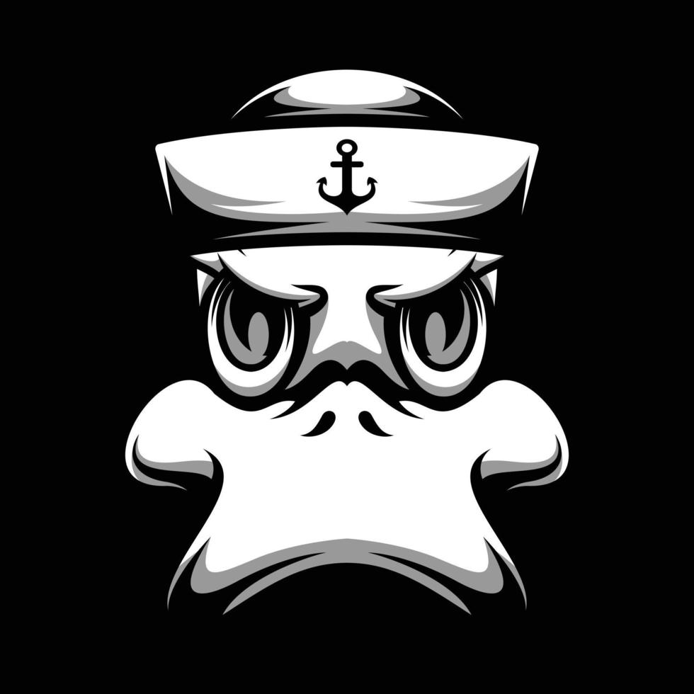 canard marin noir et blanc mascotte conception vecteur