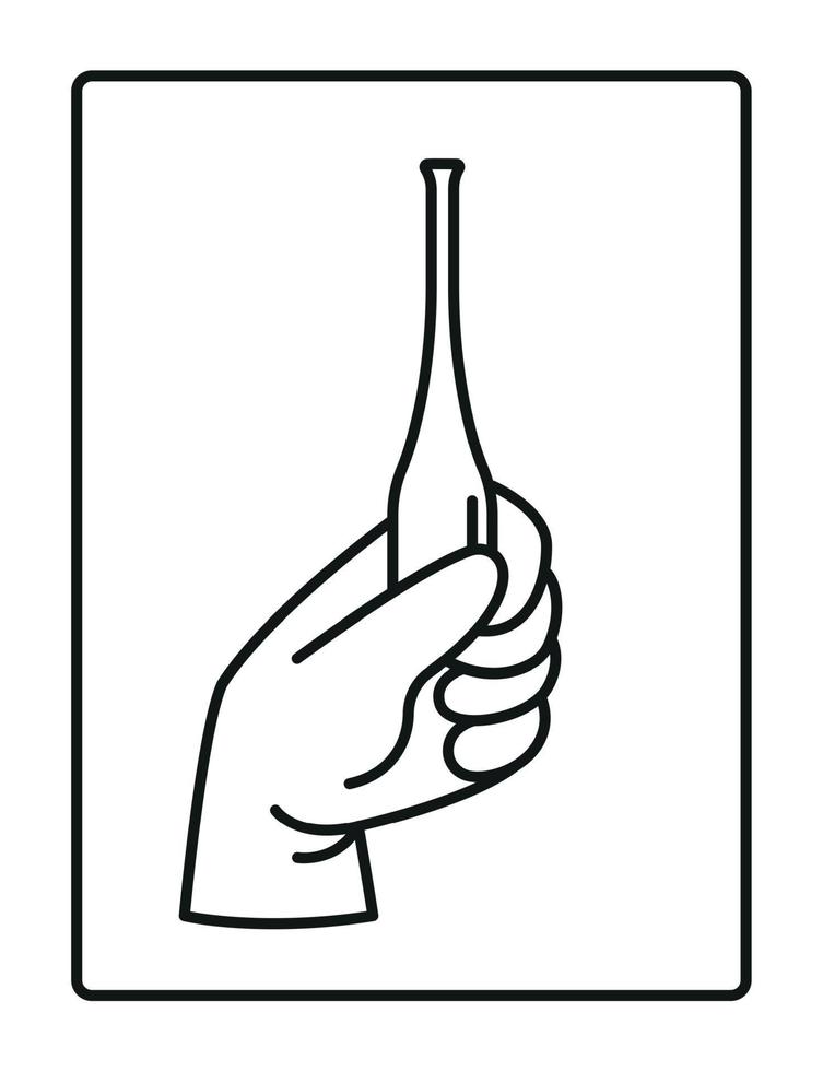 une ganté main détient un ouvert ampoule. vecteur illustration.