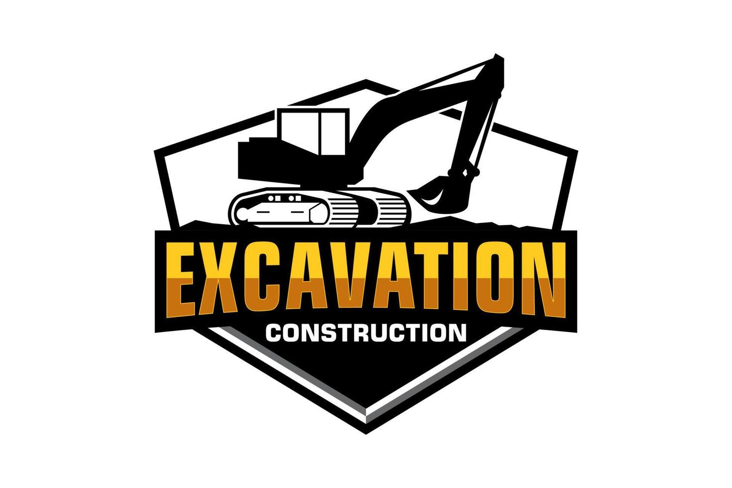 excavatrice logo modèle vecteur. lourd équipement logo vecteur pour construction entreprise.