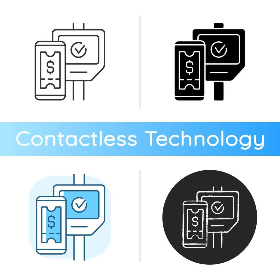 billetterie sans contact dans l'icône des transports publics vecteur