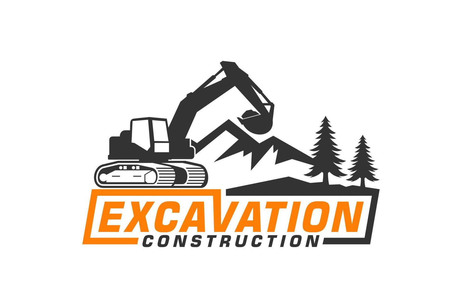 excavatrice logo modèle vecteur. lourd équipement logo vecteur pour construction entreprise.