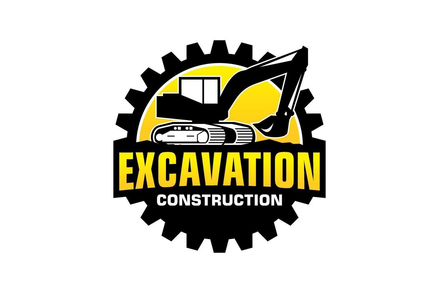 excavatrice logo modèle vecteur. lourd équipement logo vecteur pour construction entreprise.