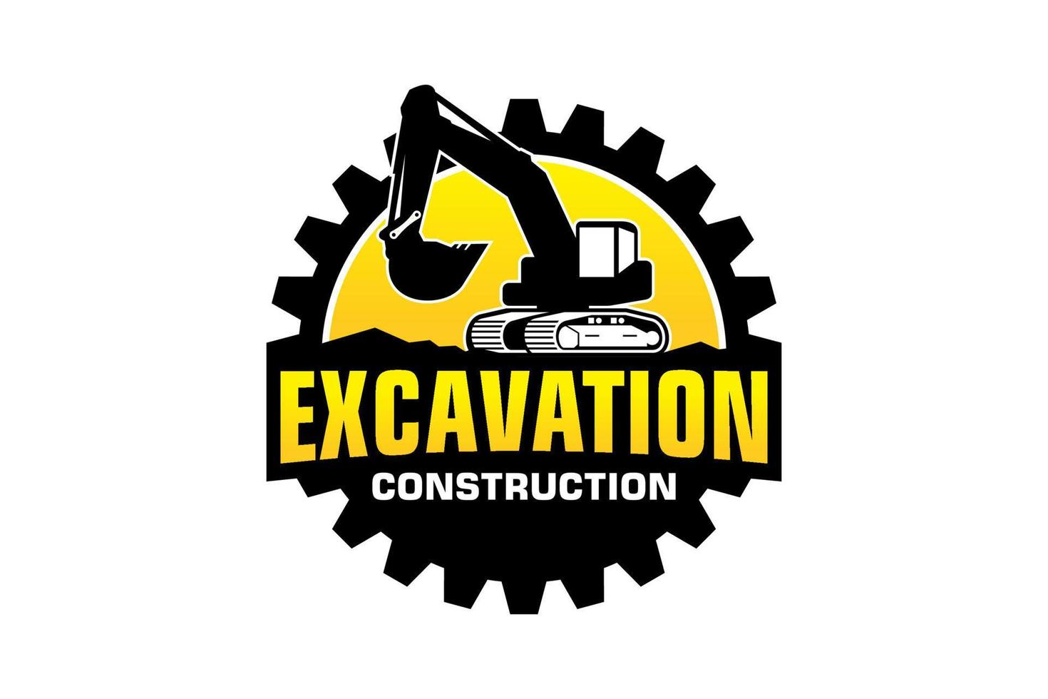 excavatrice logo modèle vecteur. lourd équipement logo vecteur pour construction entreprise.