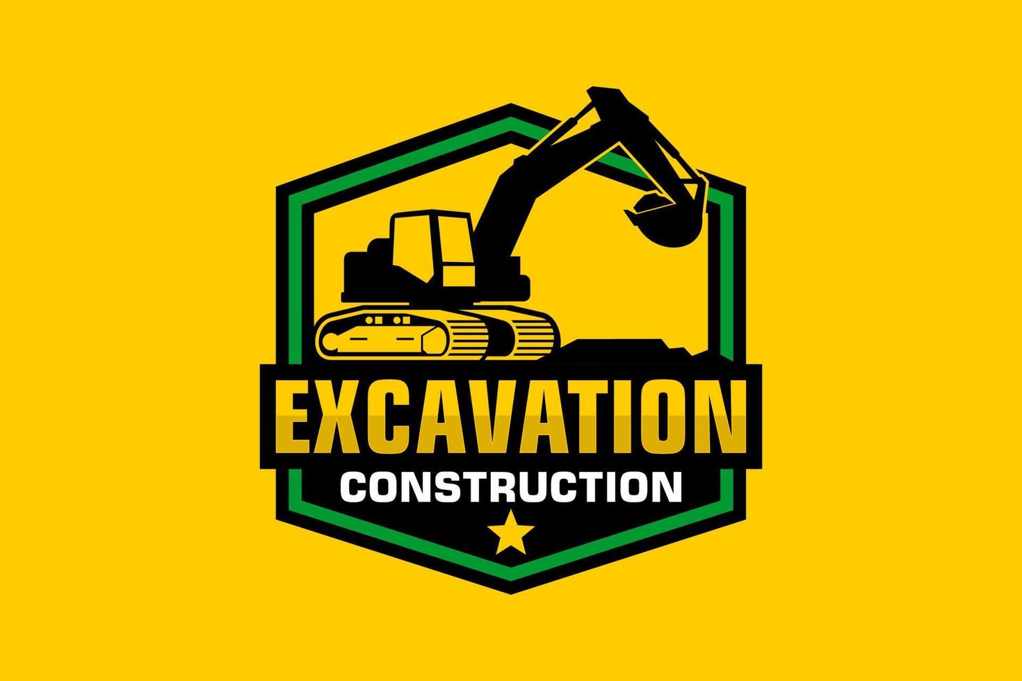 excavatrice logo modèle vecteur. lourd équipement logo vecteur pour construction entreprise.