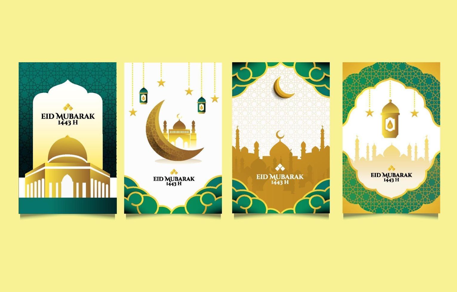 collection de cartes de voeux eid mubarak vecteur