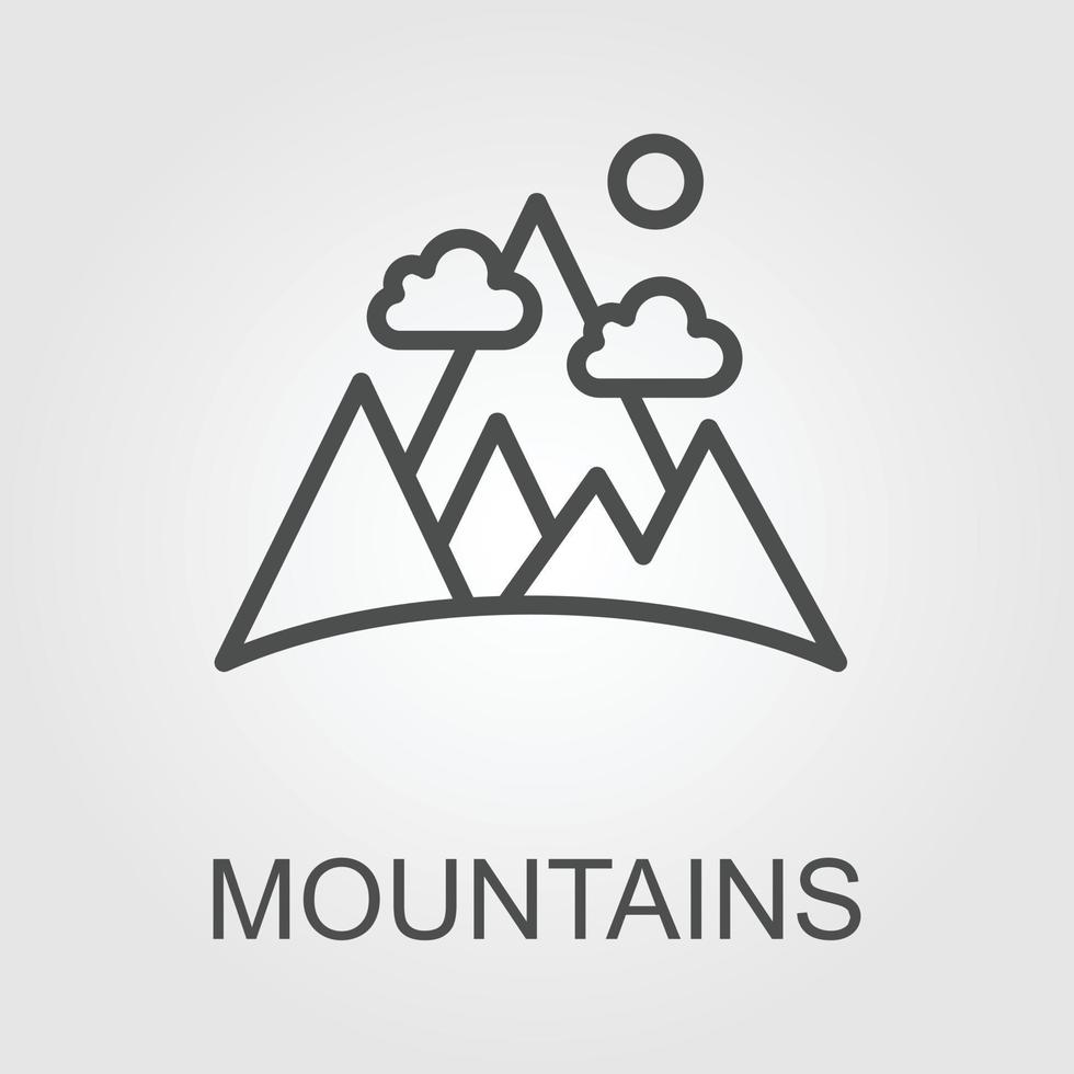 Montagne icône illustration isolé vecteur signe symbole
