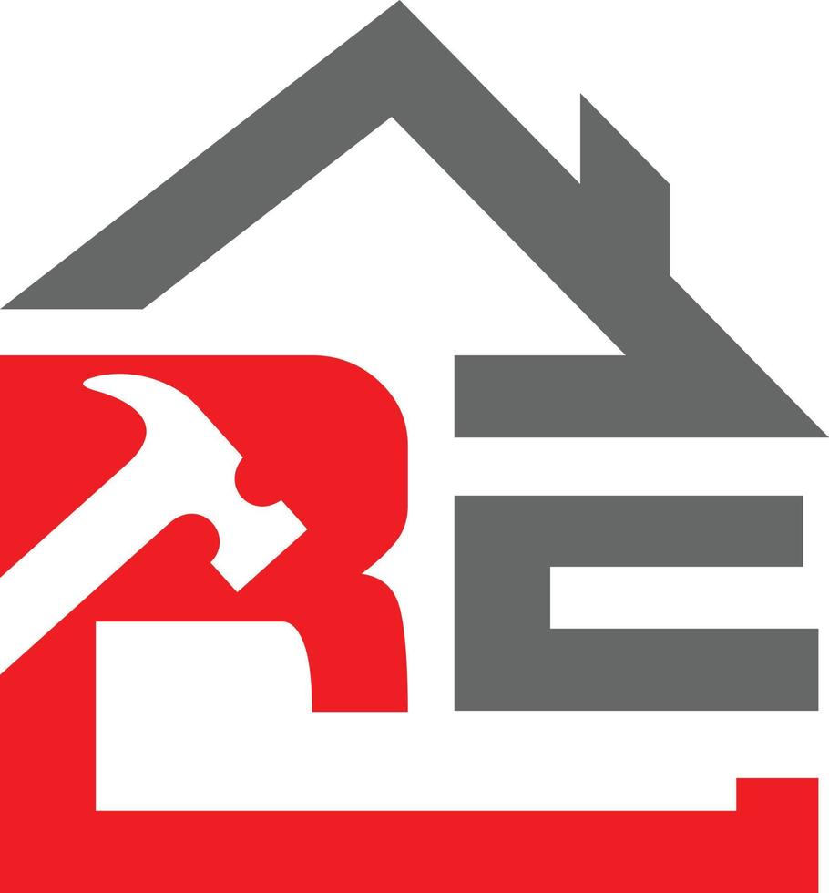ré toit construction logo vecteur