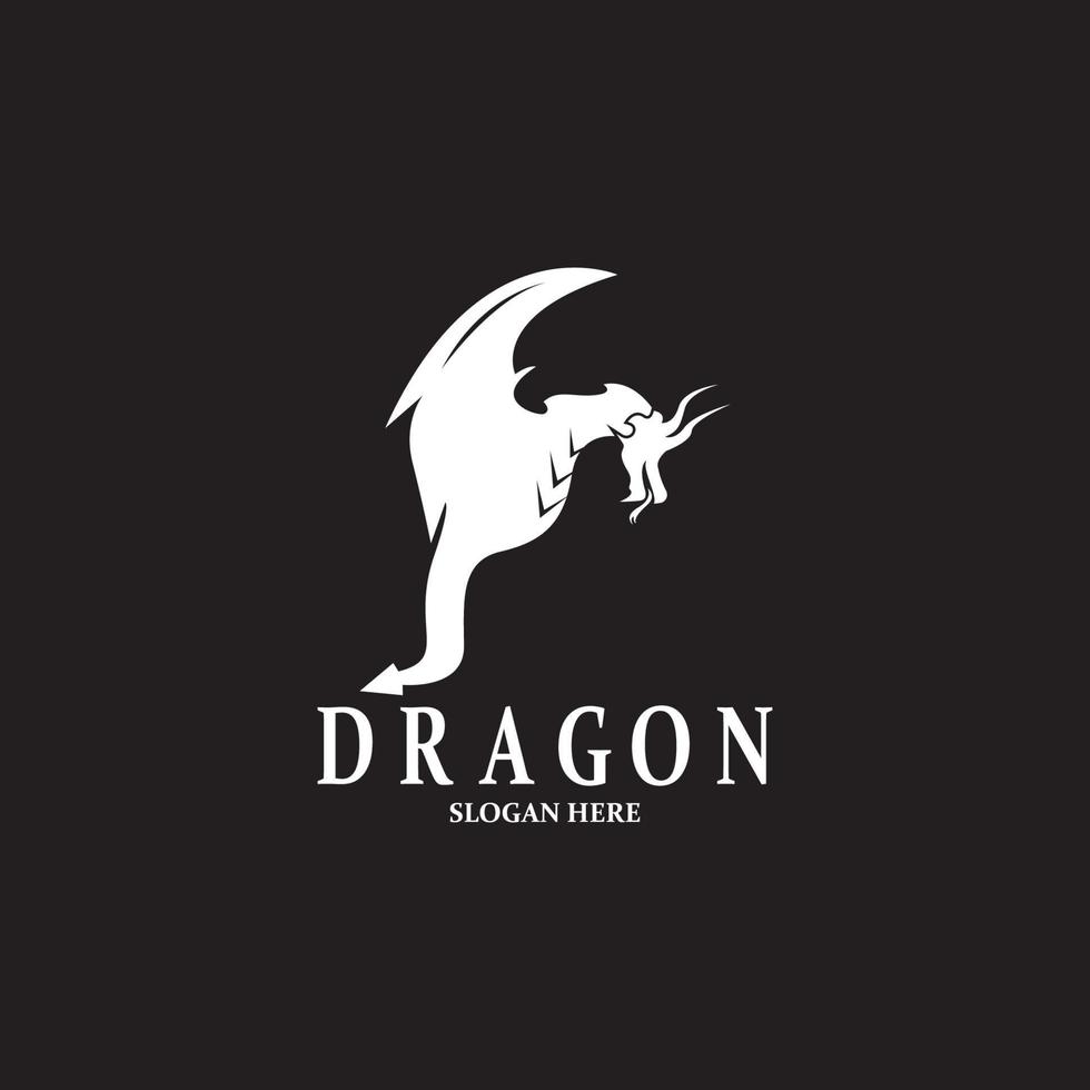 dragon silhouette icône symbole vecteur illustration