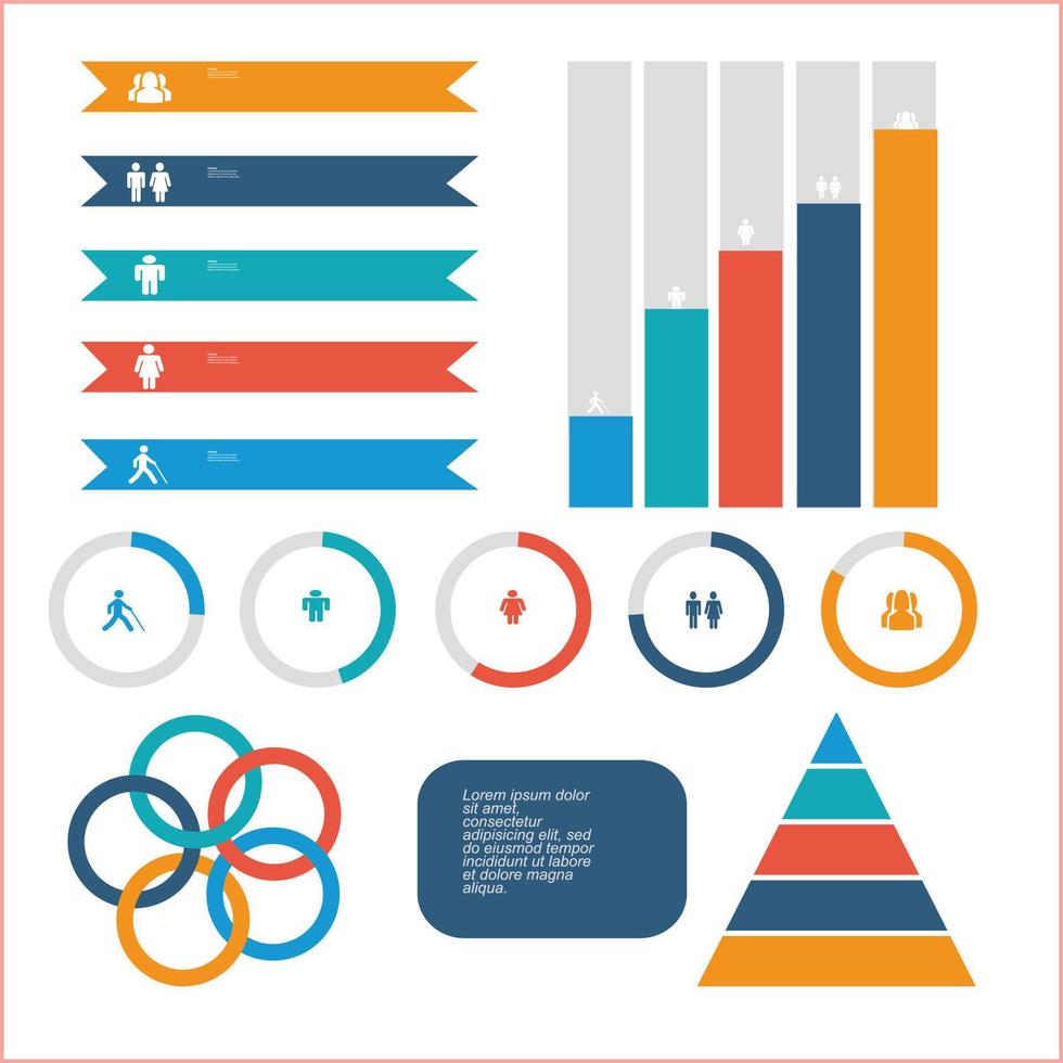 citoyens infographie graphique bars conception vecteur