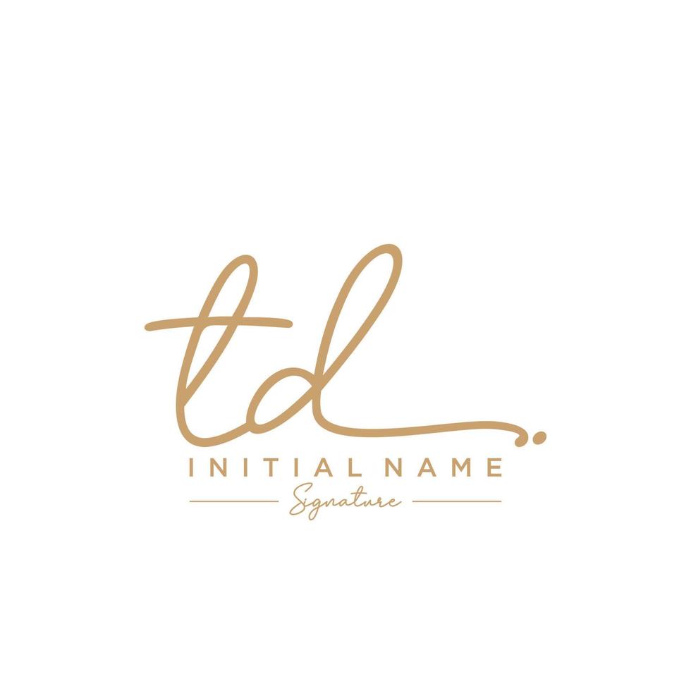 lettre td signature logo template vecteur
