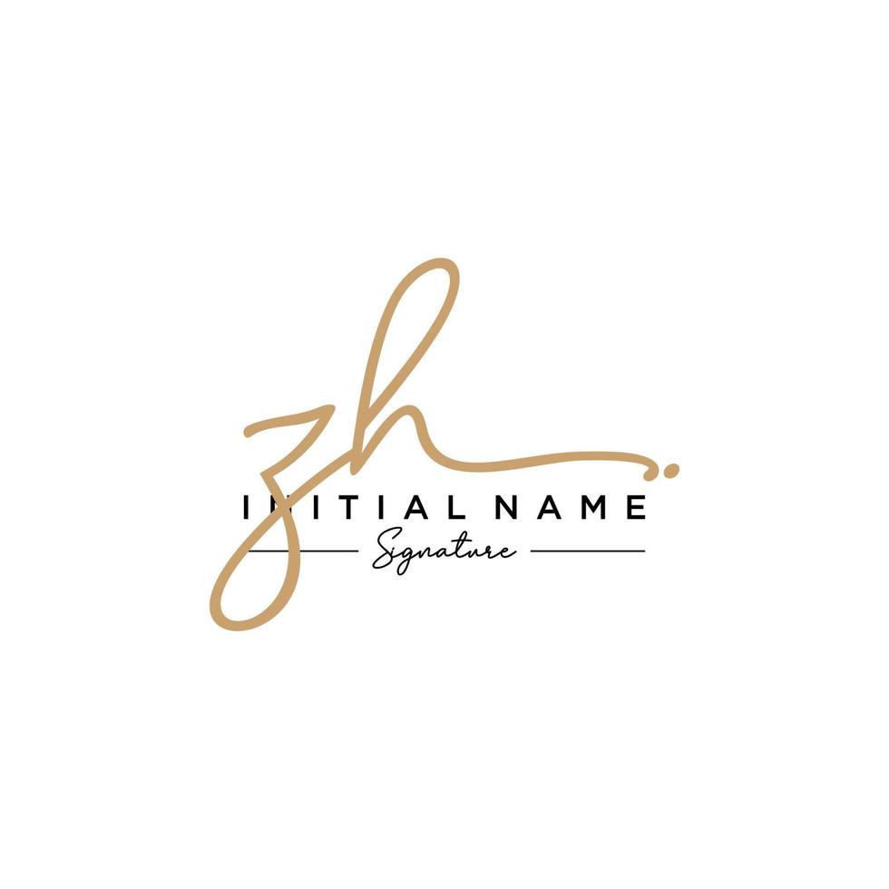 lettre zh signature logo template vecteur