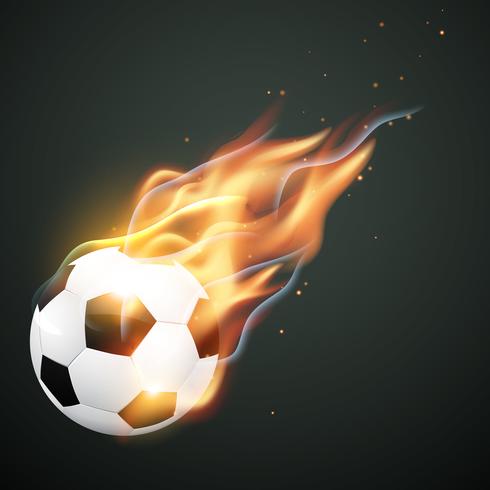 illustration du football en flammes vecteur