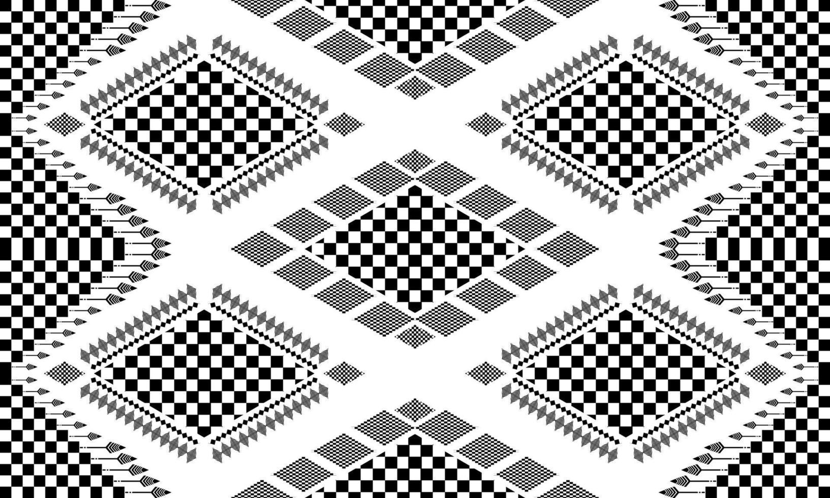 ethnique populaire géométrique sans couture modèle dans noir et blanc Ton dans vecteur illustration conception pour tissu, tapis, tapis, foulard, emballage papier, tuile et plus