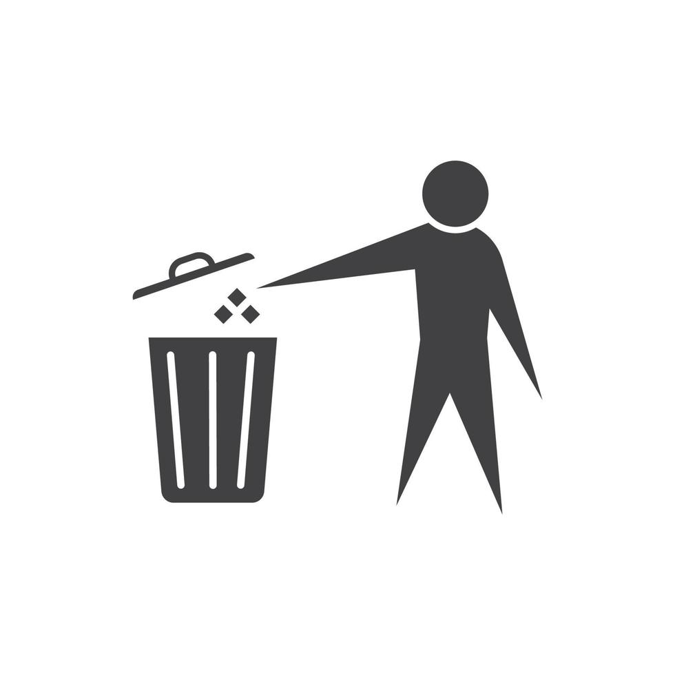 poubelle pouvez icône lgo vecteur illustration conception