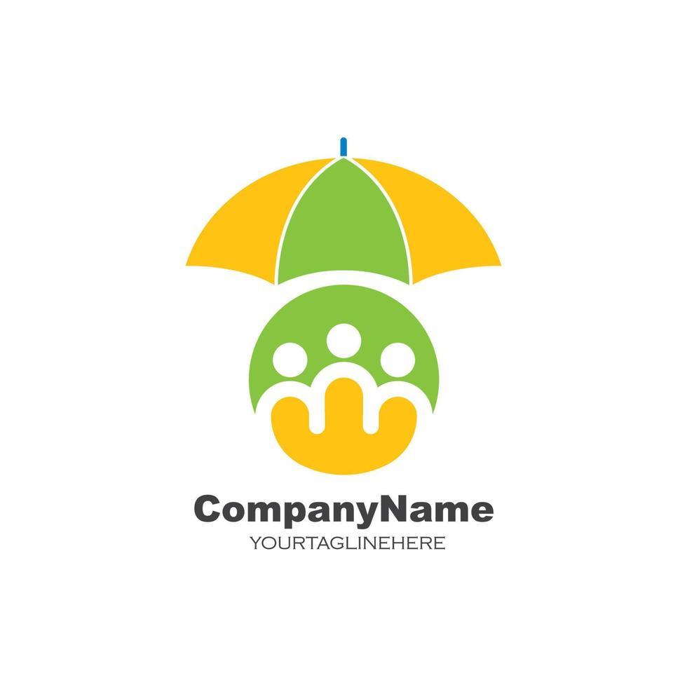 parapluie logo icône vecteur illustration