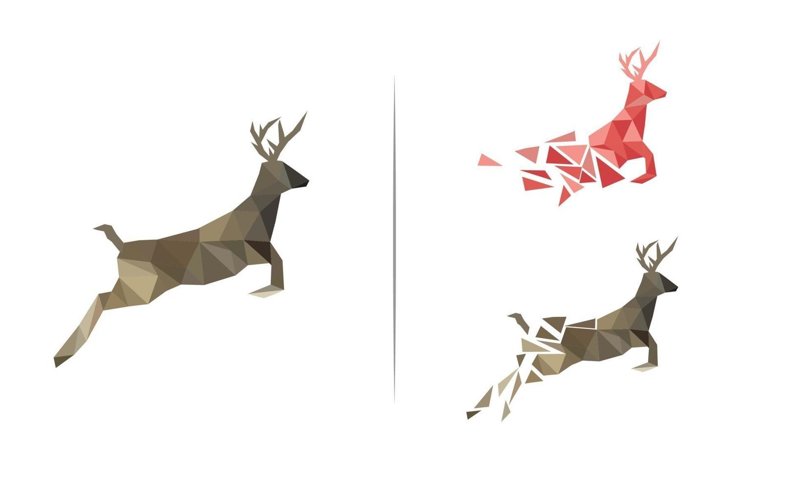 cerf saut icône logo modèle illustration vectorielle vecteur