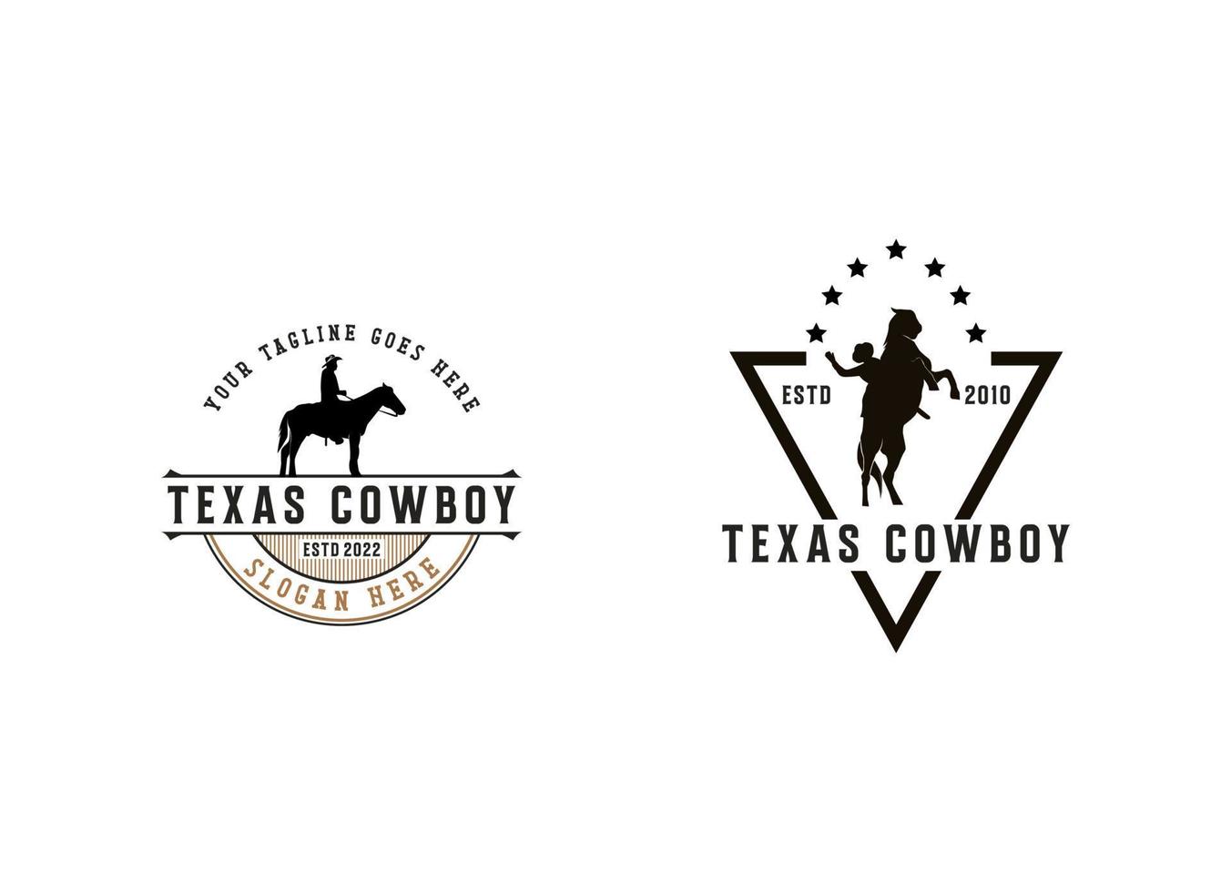 ancien cow-boy logo conception vecteur